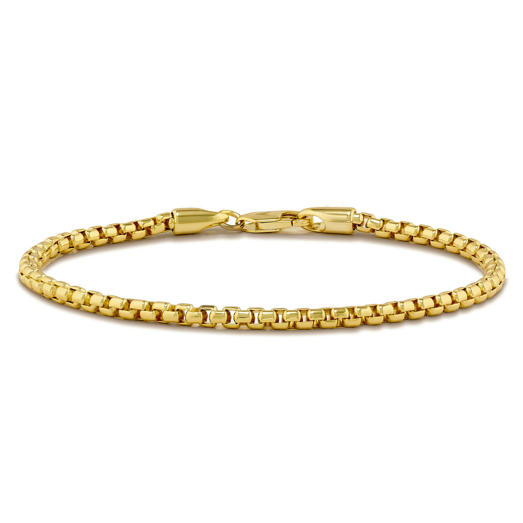 14k high quality gold box chain bracelet