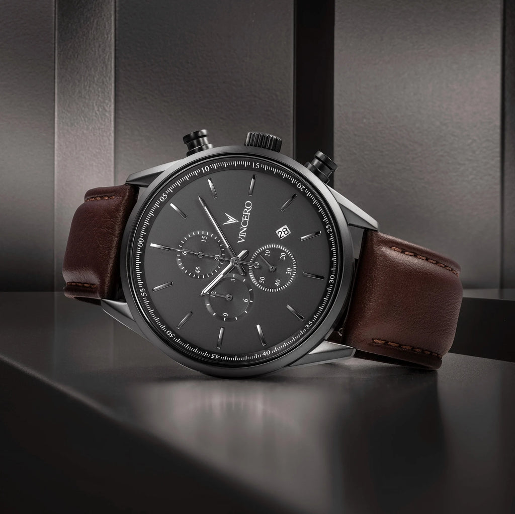 Men's Chronograph - Gunmetal/Walnut 40mm | Vincero Collective