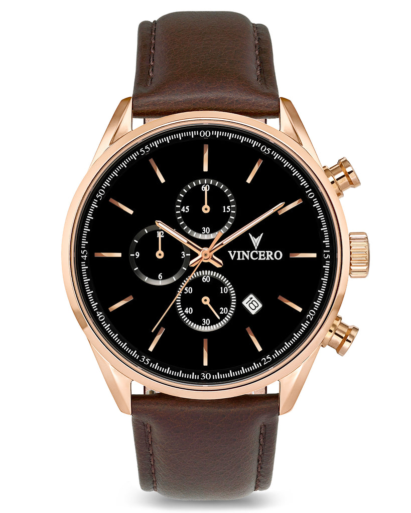 Chronograph Gold Black - leather black, All Watches