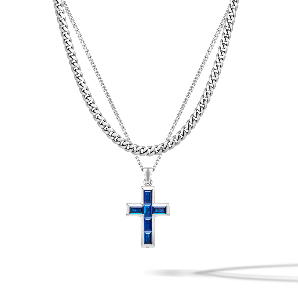 ガーネット ネックレス クロス ペンダント セットオリジナルヴィンテージ Cross-Set-Sapphire_ea86eb85-