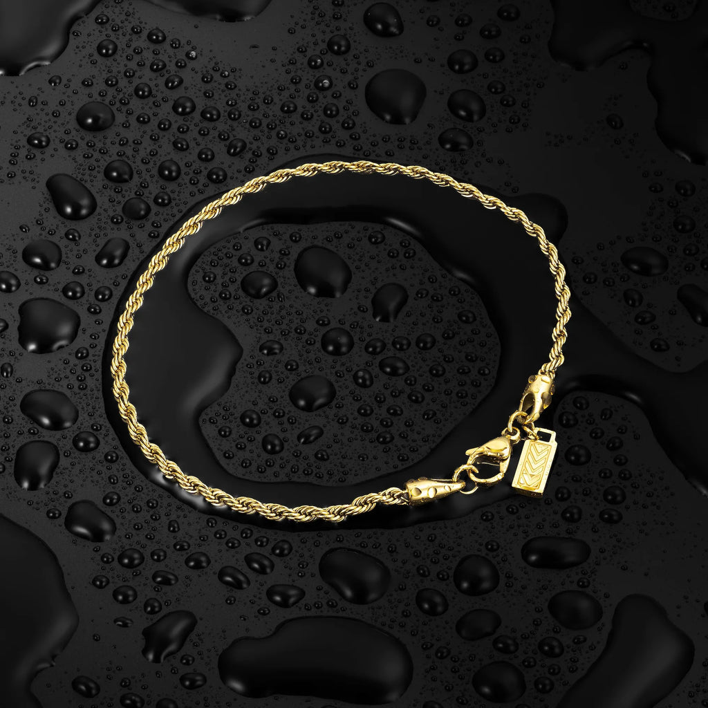Men's 2.5mm Rope Chain Bracelet - 14K Gold | Vincero Collective