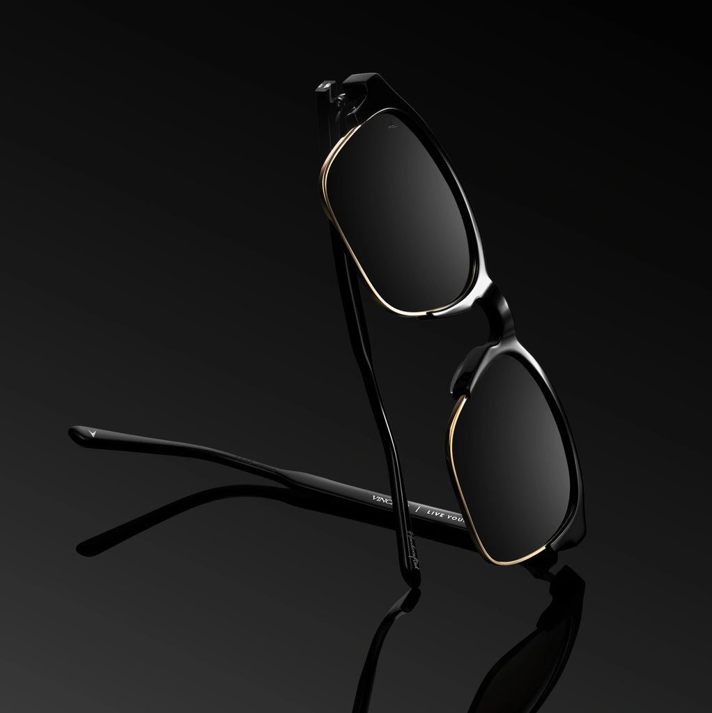 Men's Sunglasses - The Villa - Jet Black/Gold | Vincero Collective