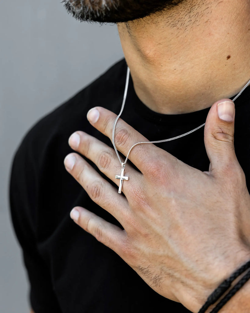 Sterling Silver X Mm Polished Cross Dog Tag Pendant