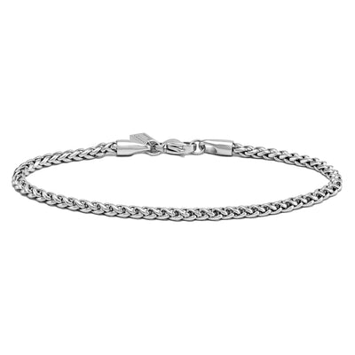Men's 3mm Wheat Chain Bracelet - Silver | Vincero Collective