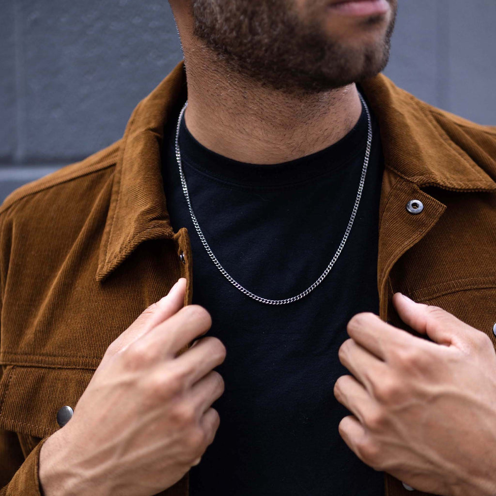 Men's Silver Curb Chain Necklace Vincero Collective