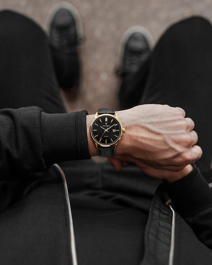 Men's Black and Gold Watch, Vincero Watches