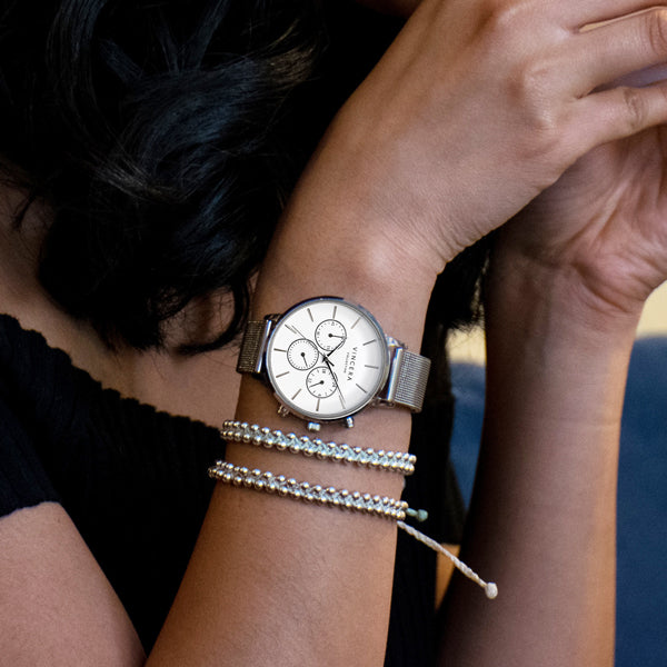 Chronograph Watches Kapten And Son Chrono Silver Mesh Chrono