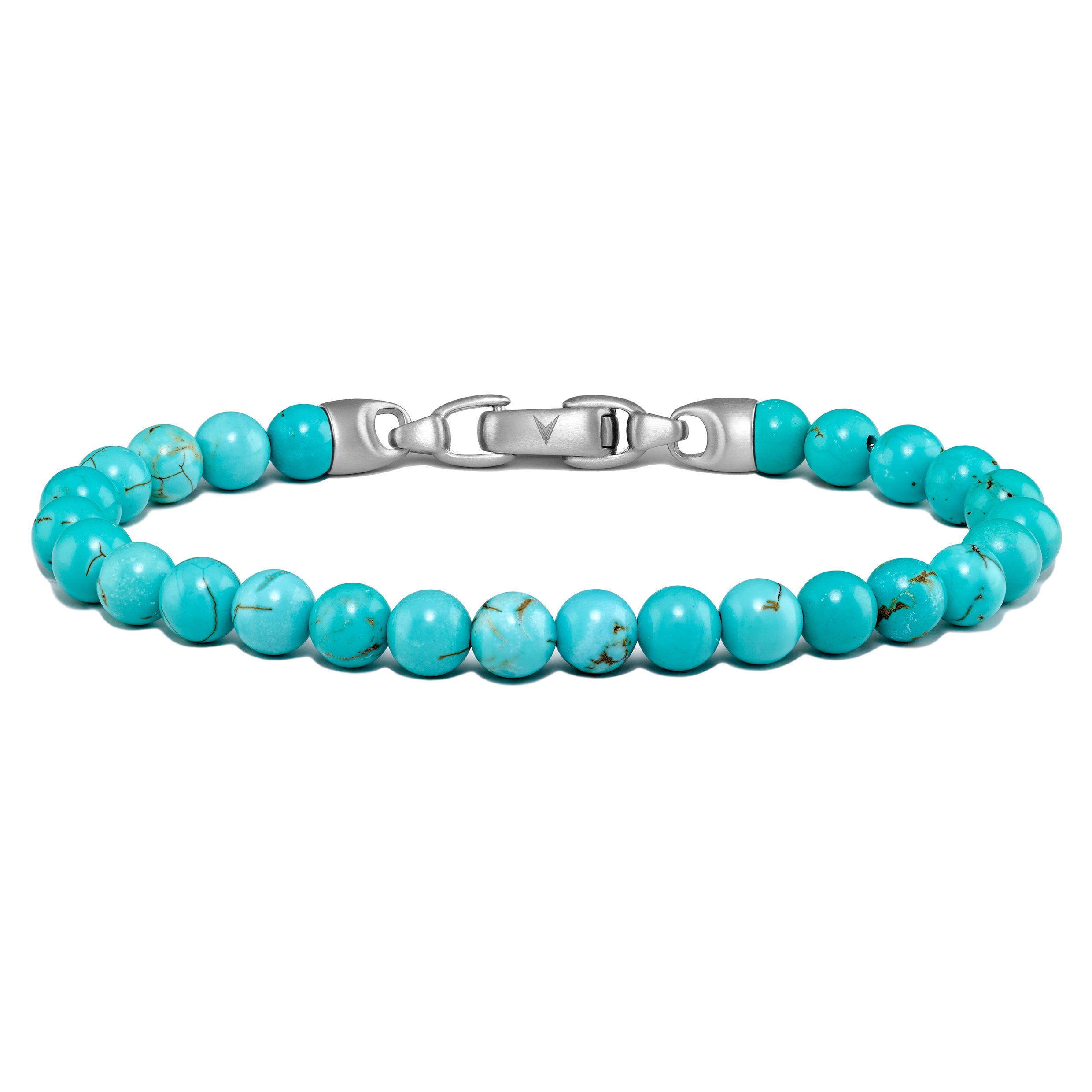 Men's Birthstone Bead Bracelet - December / Turquoise 6mm