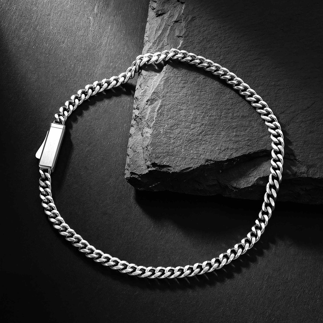 Cuban Chain Bracelet, 3mm - Silverhover image