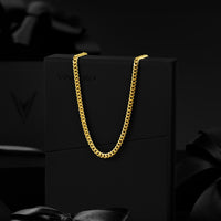Mens gold cuban chain necklace