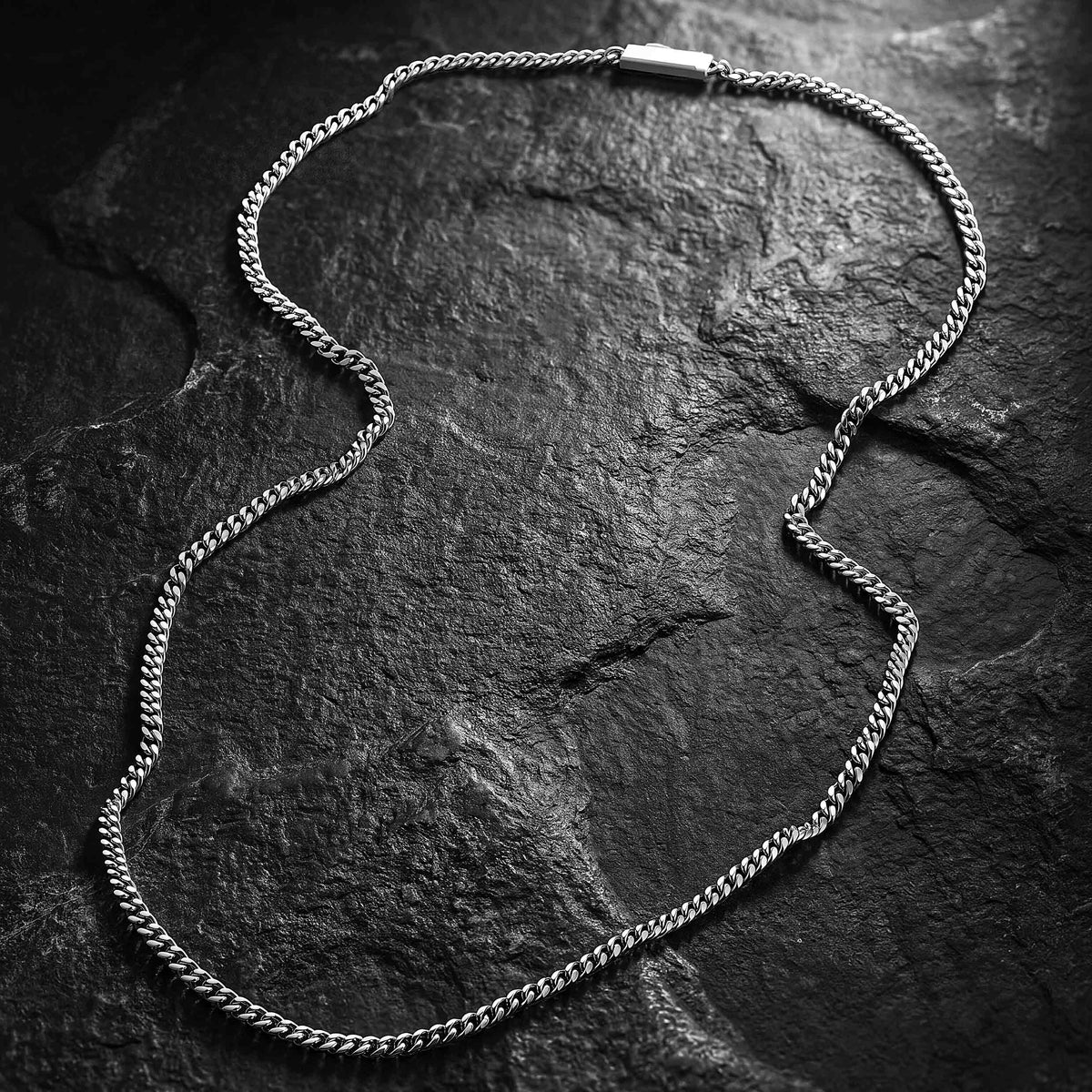 mens cuban chain neecklace silver