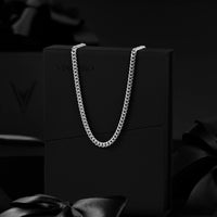 mens silver cuban chain necklace