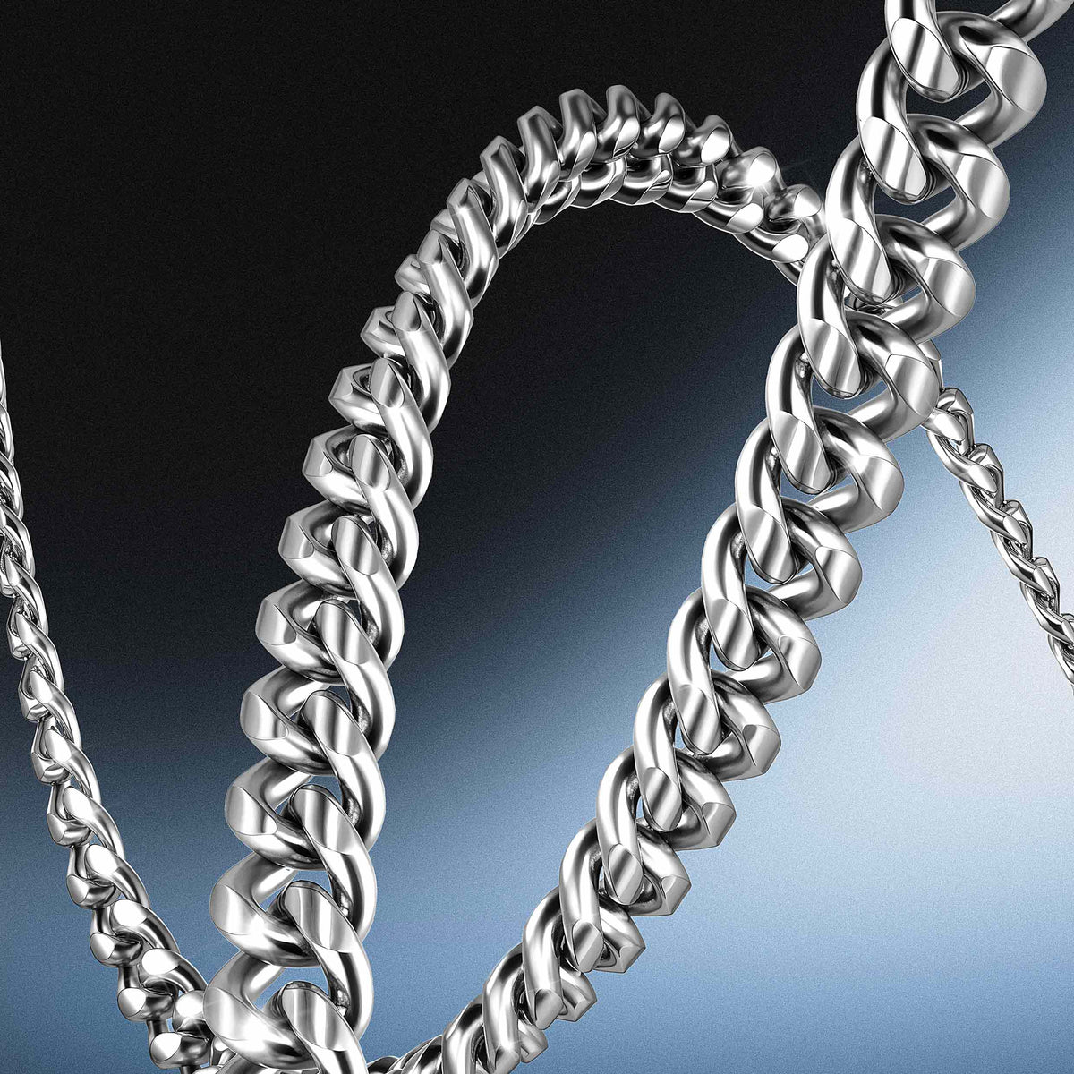 Silver cuban chain neckalce