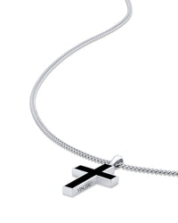 Stone Cross Curb Set - Sterling Silver
