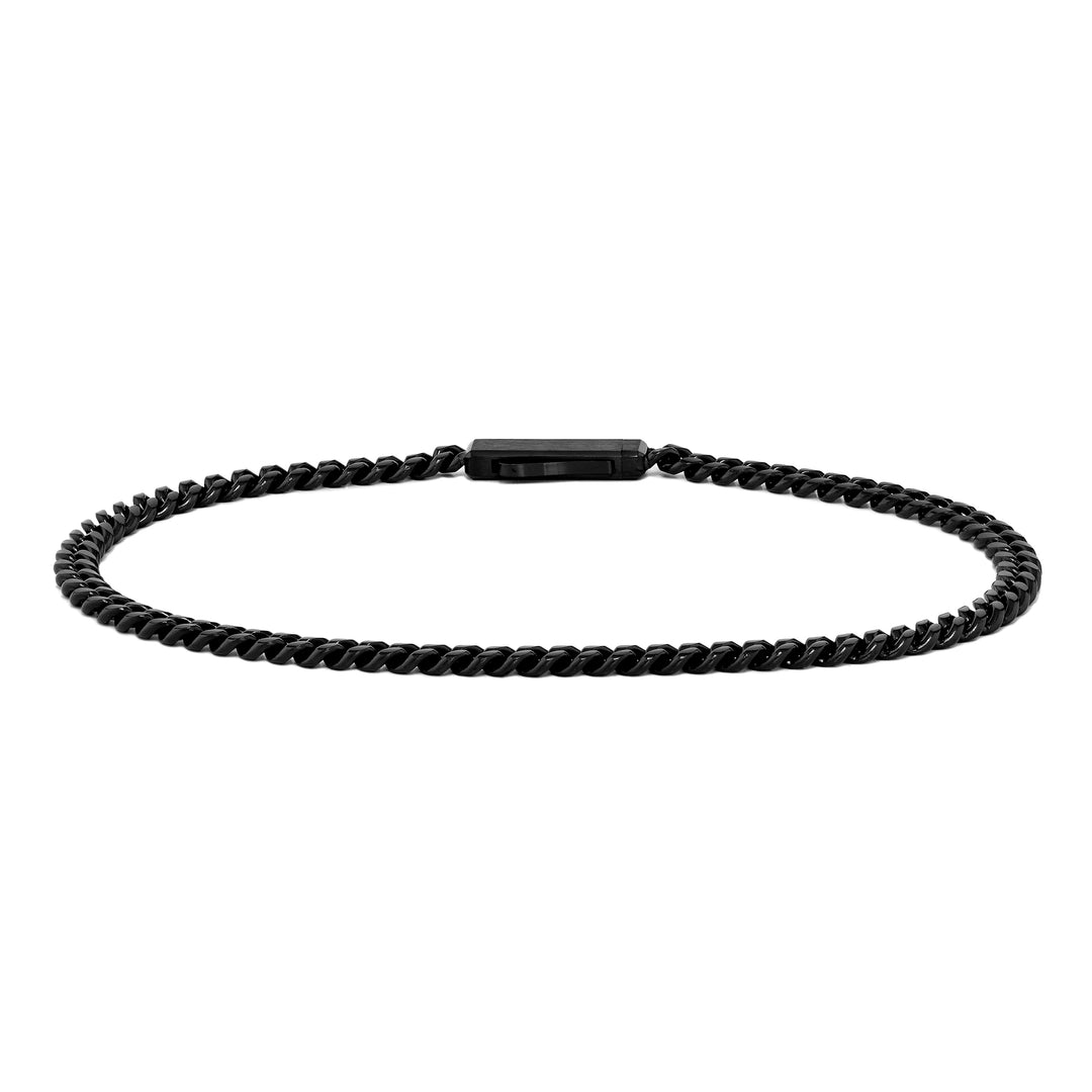 Cuban Chain Bracelet, 3mm - Stealth
