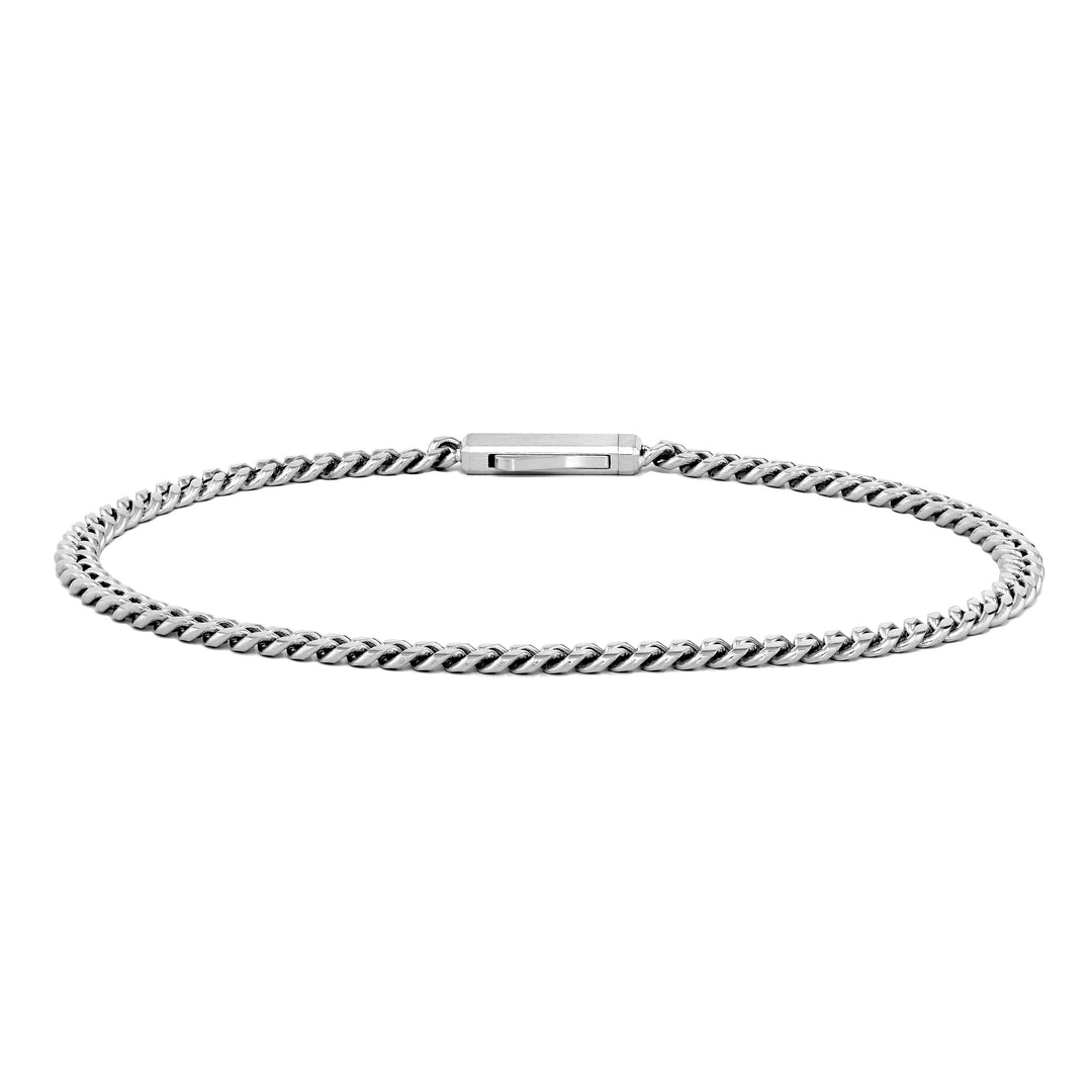 Cuban Chain Bracelet, 3mm - Silver