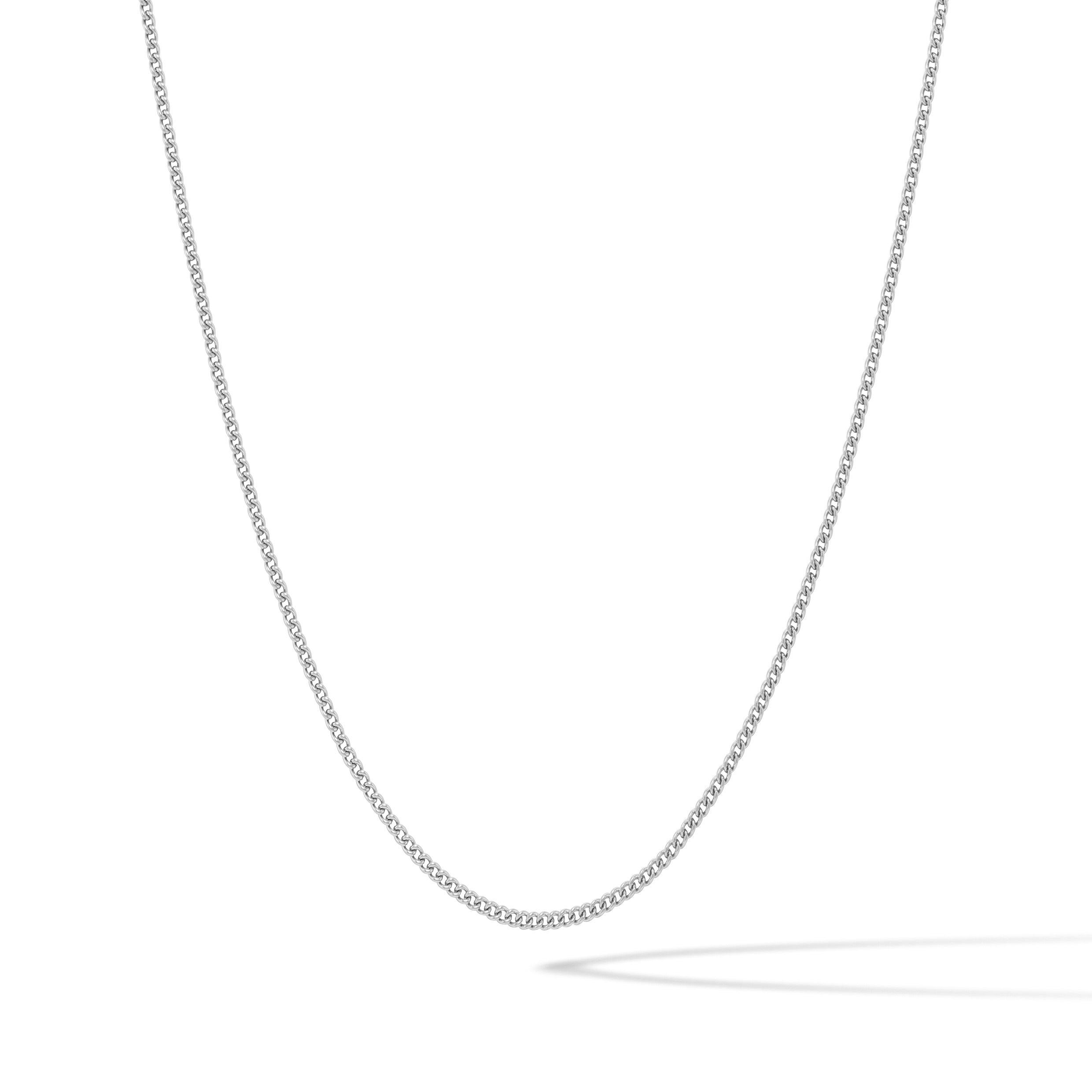 Micro Cuban Chain Necklace, 1.7MM - Sterling Silver