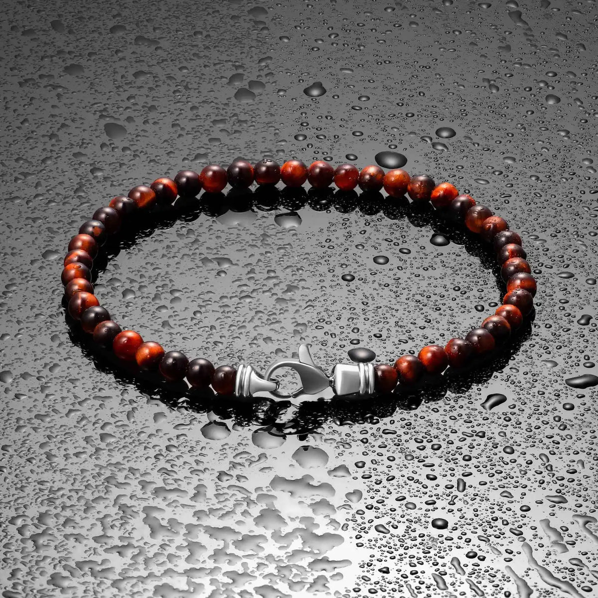 red tigers eye 4mm bracelet for men