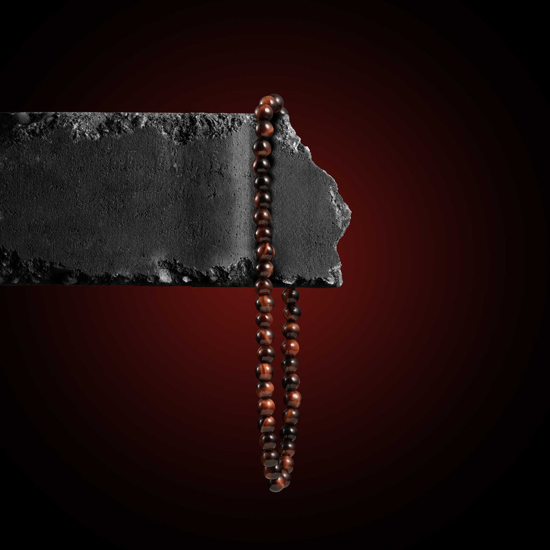 Spiritual Bead Bracelet, 4MM - Red Tiger’s Eyehover image