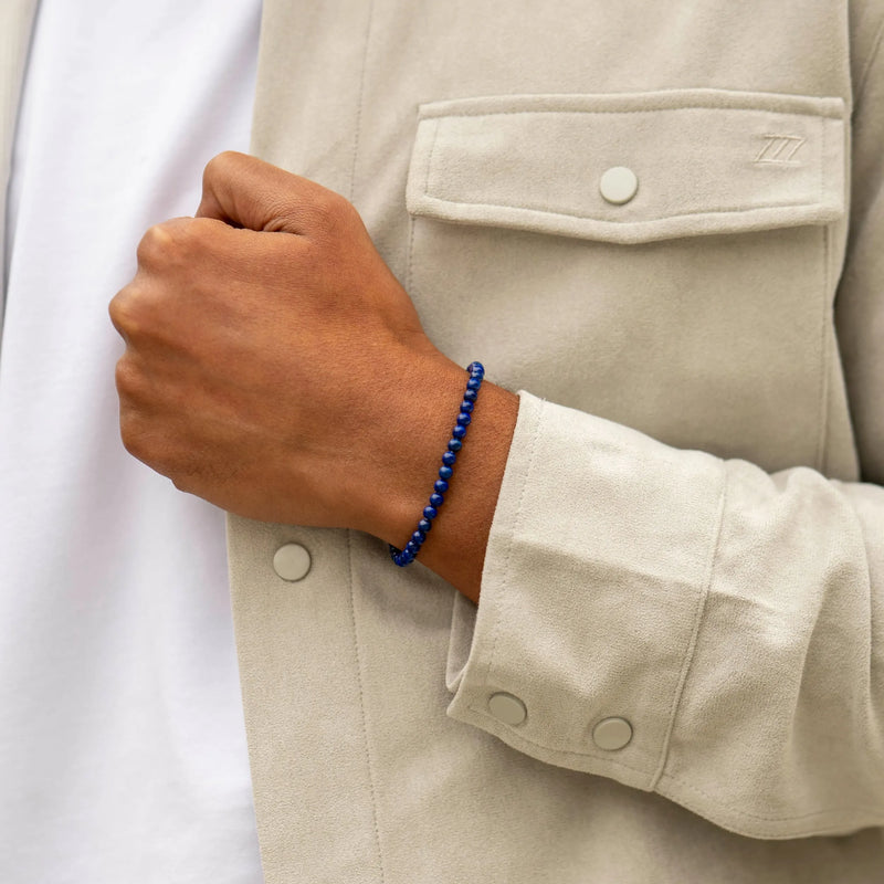 Spiritual Bead Bracelet, 4MM - Lapis Lazuli