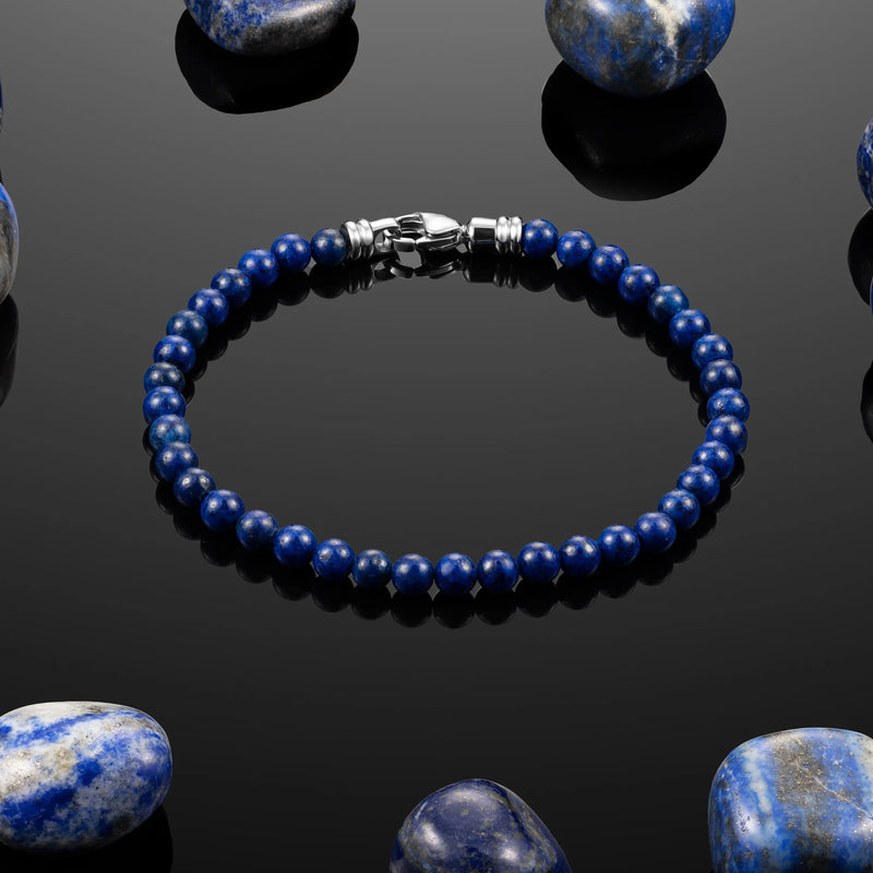 Spiritual Bead Bracelet, 4MM - Lapis Lazuli