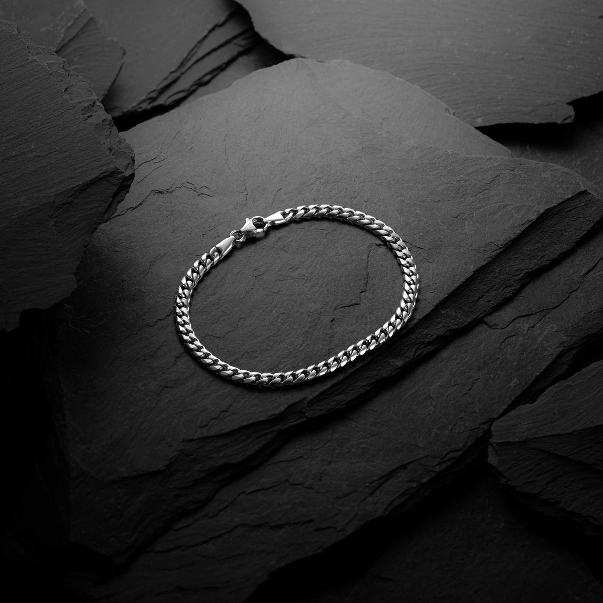 Cuban Chain Bracelet, 5MM - Silver