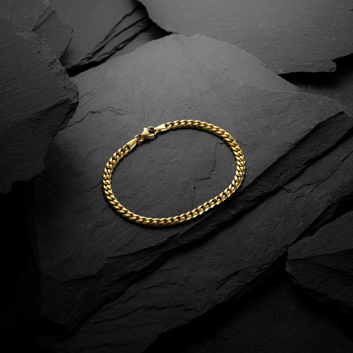 Cuban Chain Bracelet, 5MM - 14K Gold