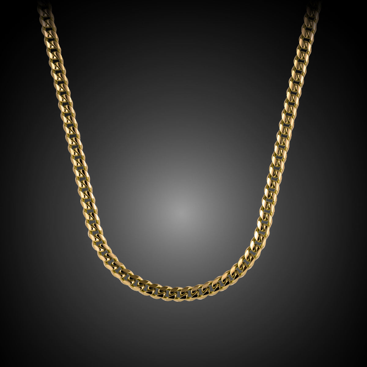 Cuban Chain Set, 5MM - Gold Set