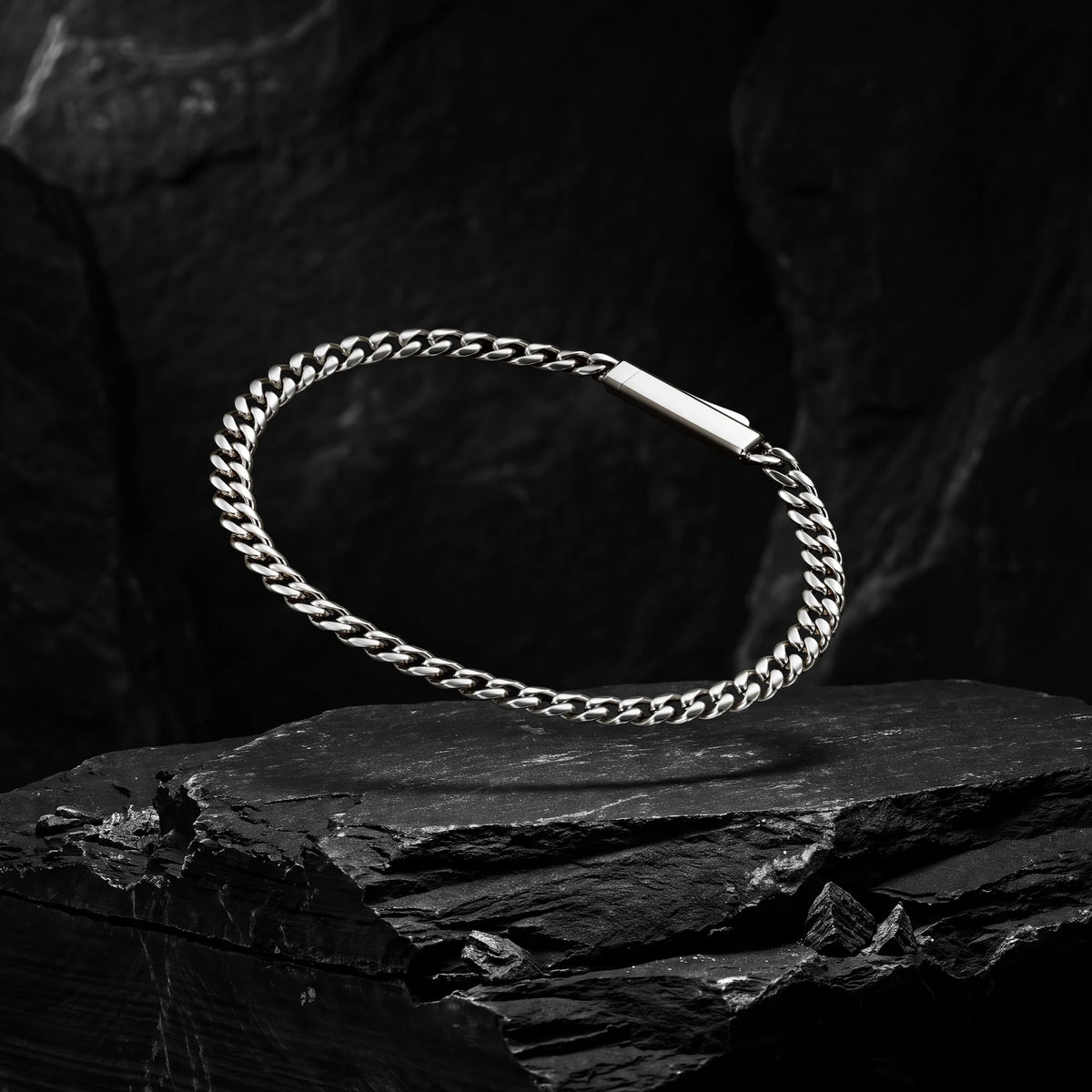 Cuban Chain Bracelet, 5MM - Silver