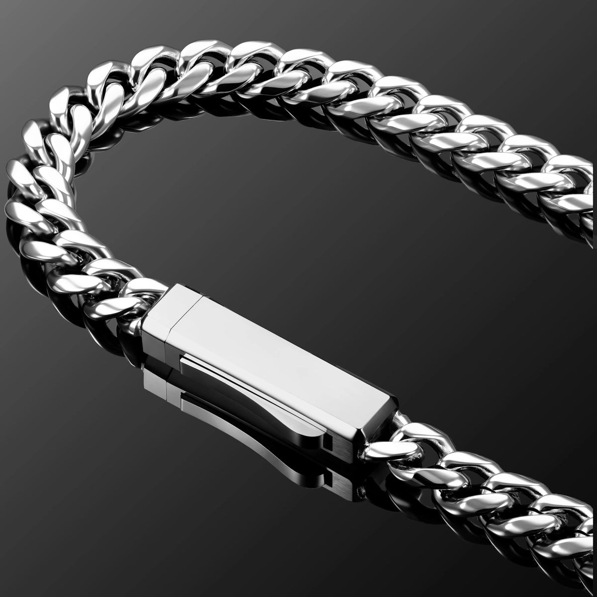 Cuban Chain Bracelet, 5MM - Silver