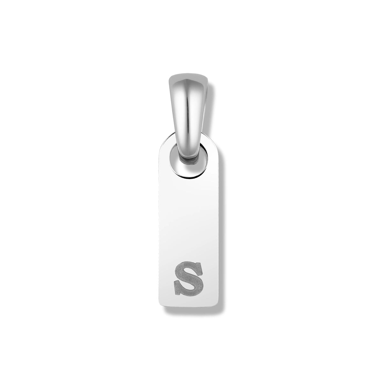 Initial Tag Pendant - Silver