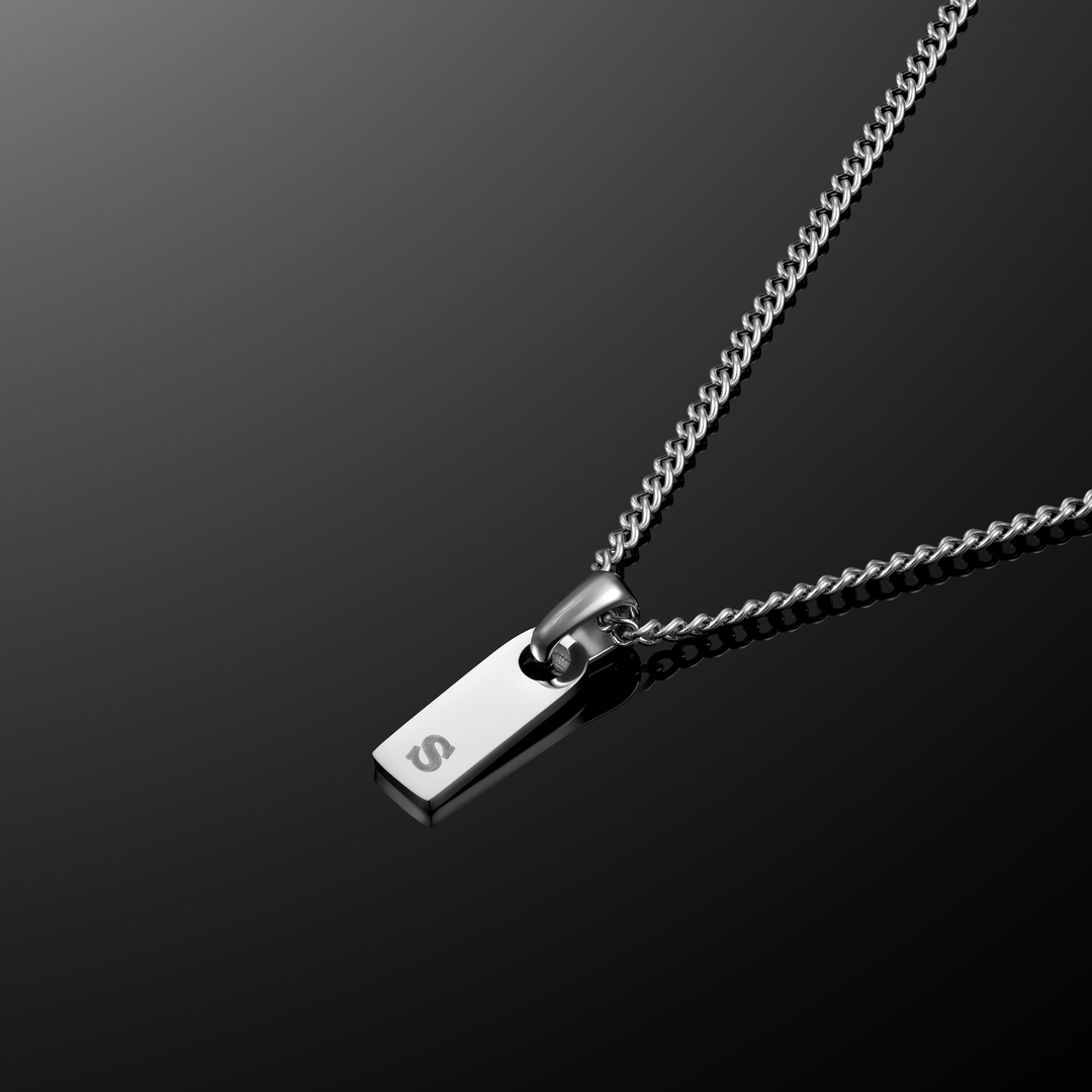 Initial Tag Necklace - Silverhover image