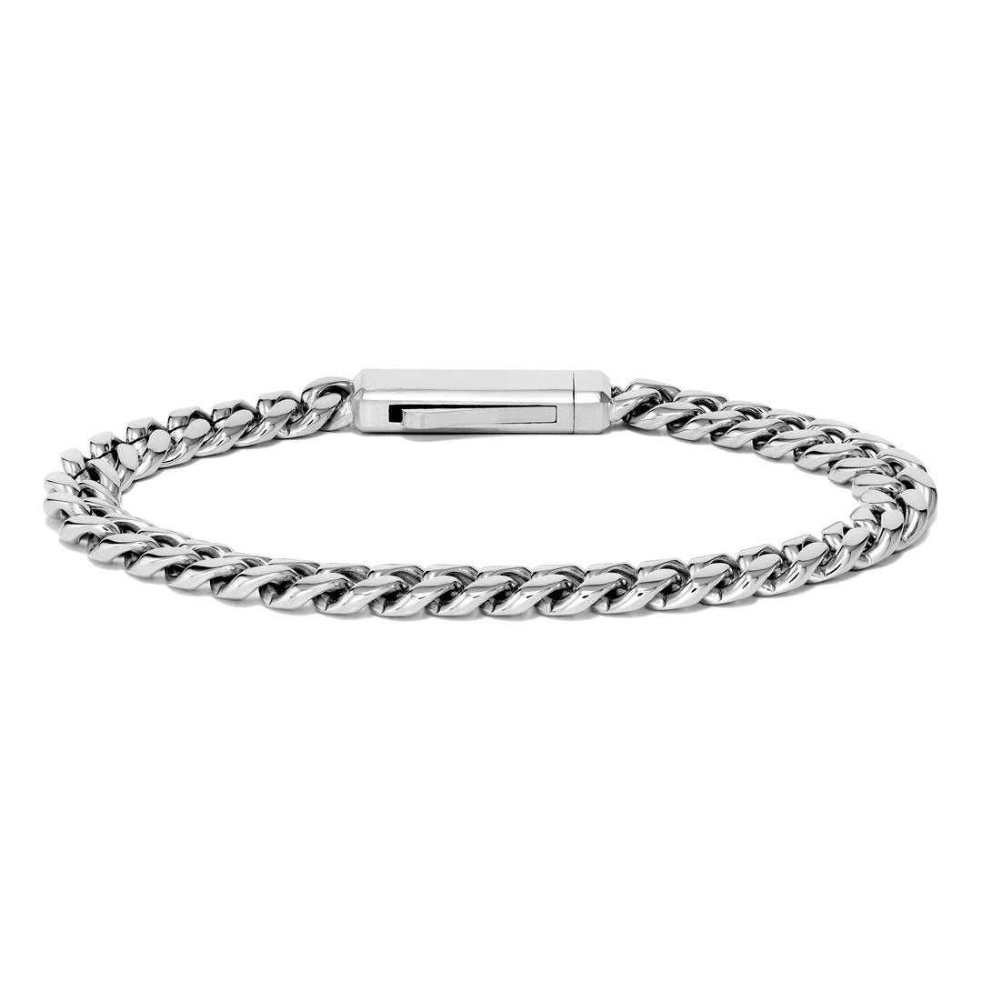 Cuban Chain Bracelet, 8MM - Silver