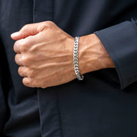 Cuban Chain Bracelet, 8MM - Silver