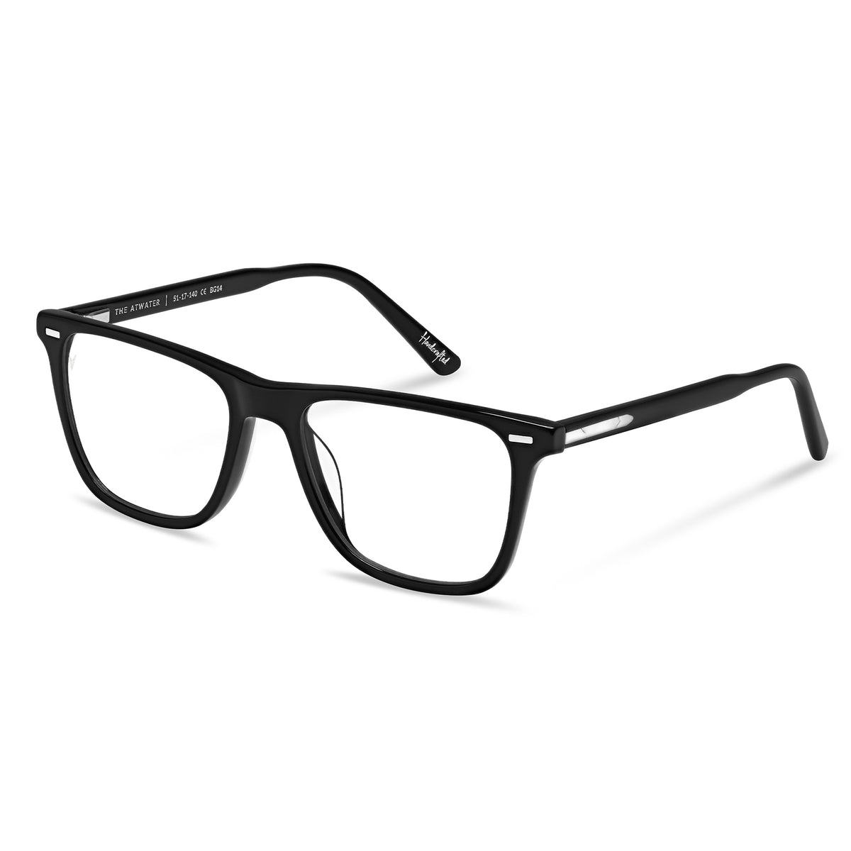 Black eyeglasses on a white background