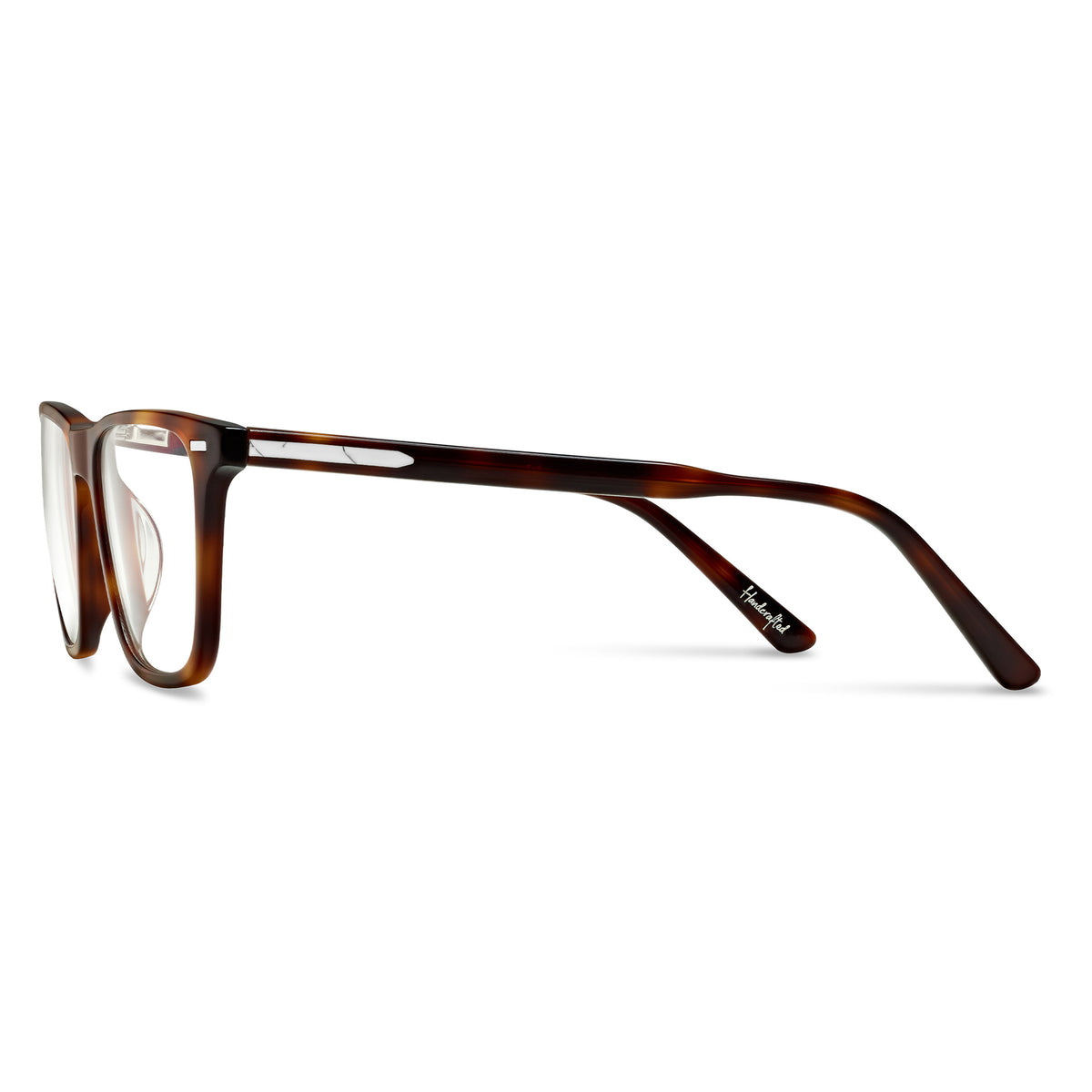 Brown eyeglasses on a white background