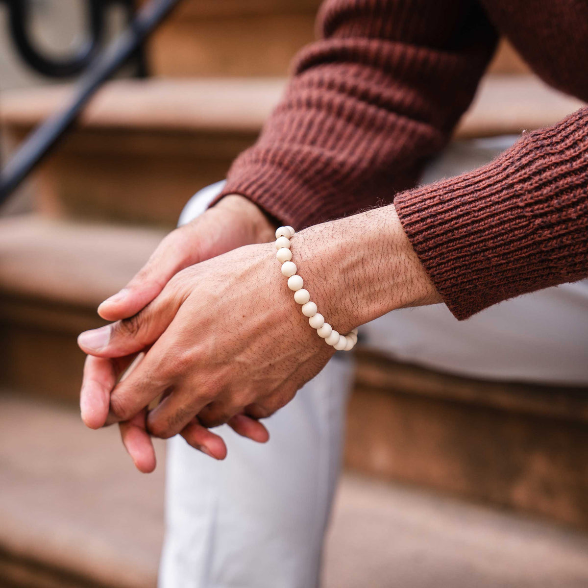 riverstone bead 8mm bracelet 