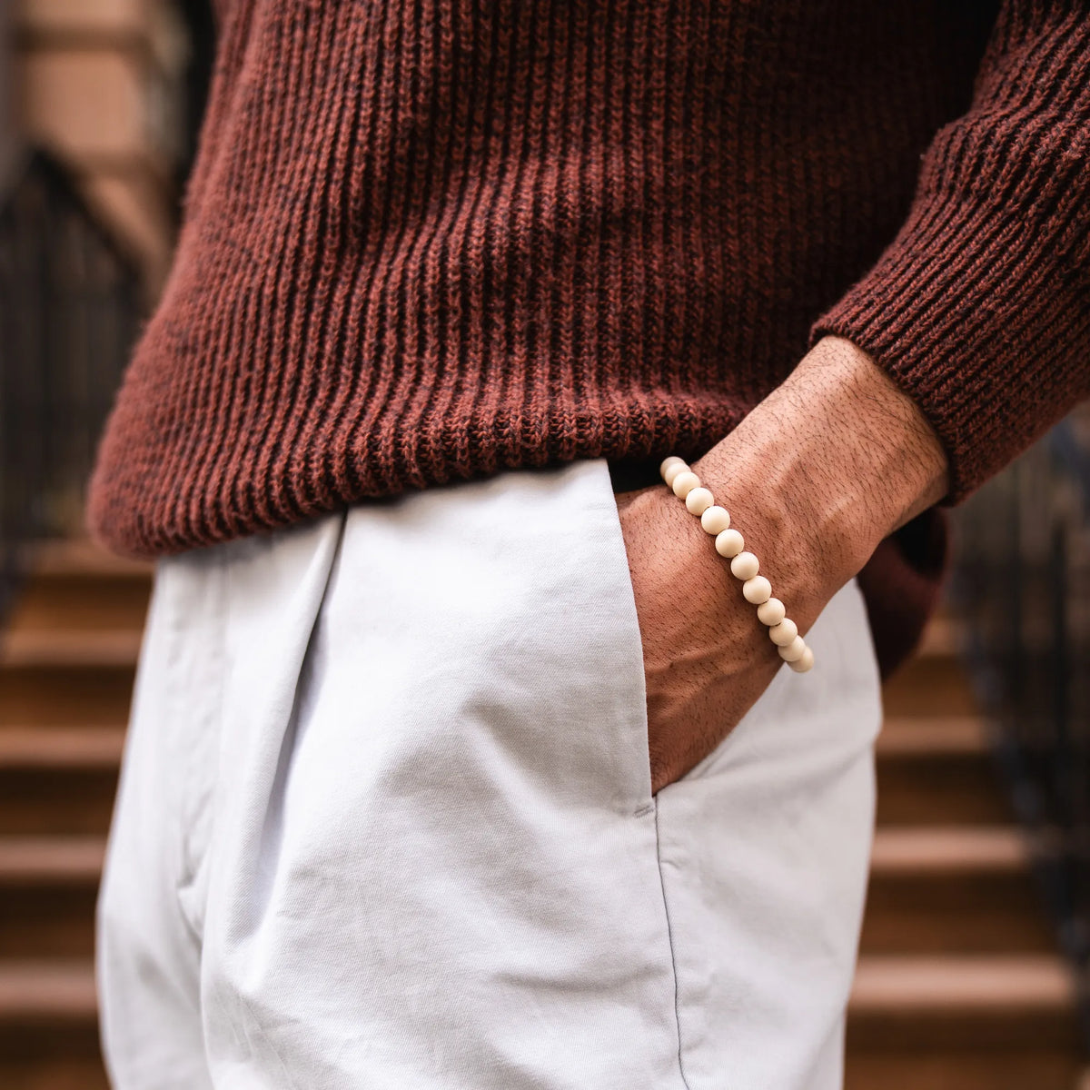 riverstone bead 8mm bracelet 