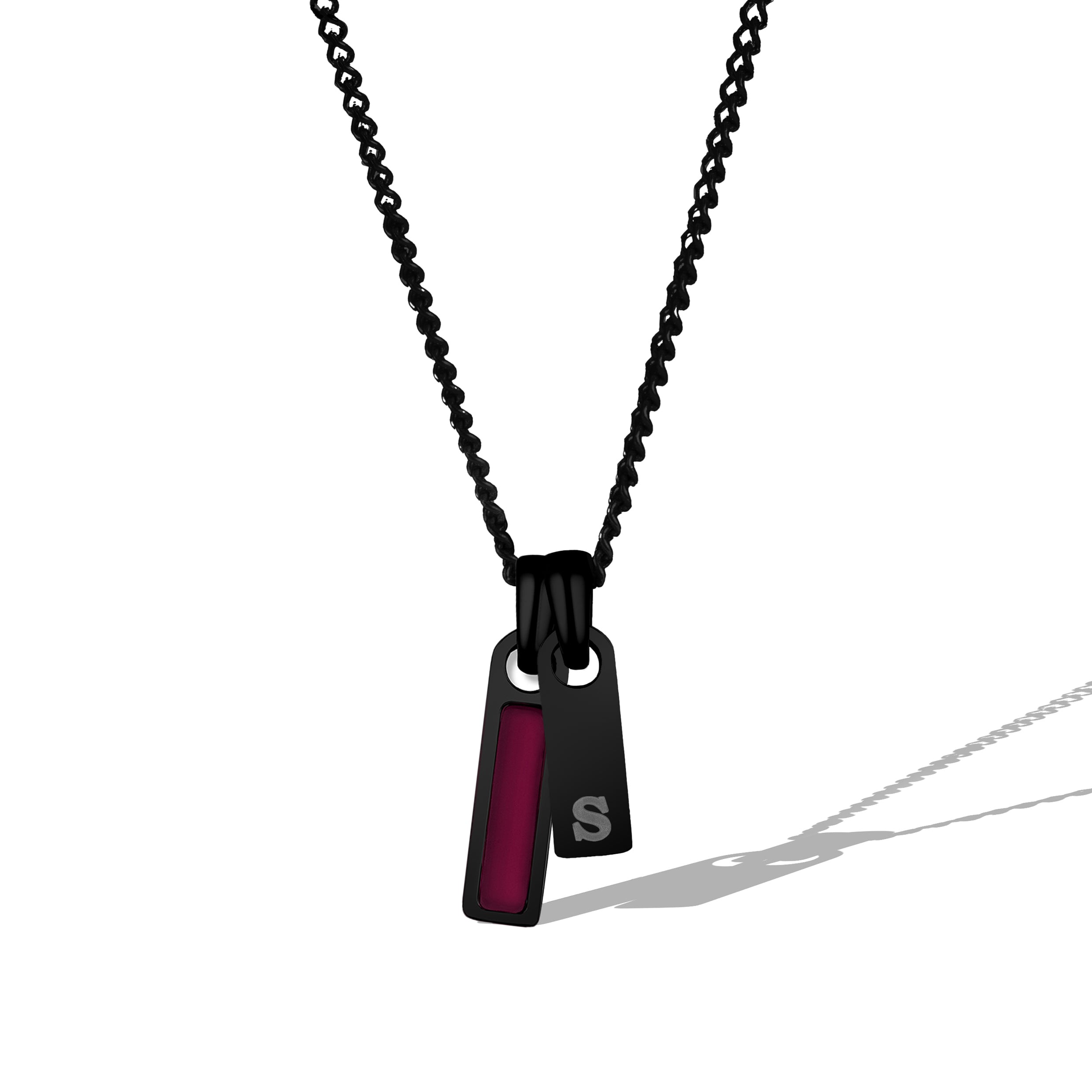 VIN’S FRAG NECKLACE ヴィンズ・フラッグ ネックレス 国旗 Men's Birthstone & Initial Tag Necklace - Black | Vincero Collective