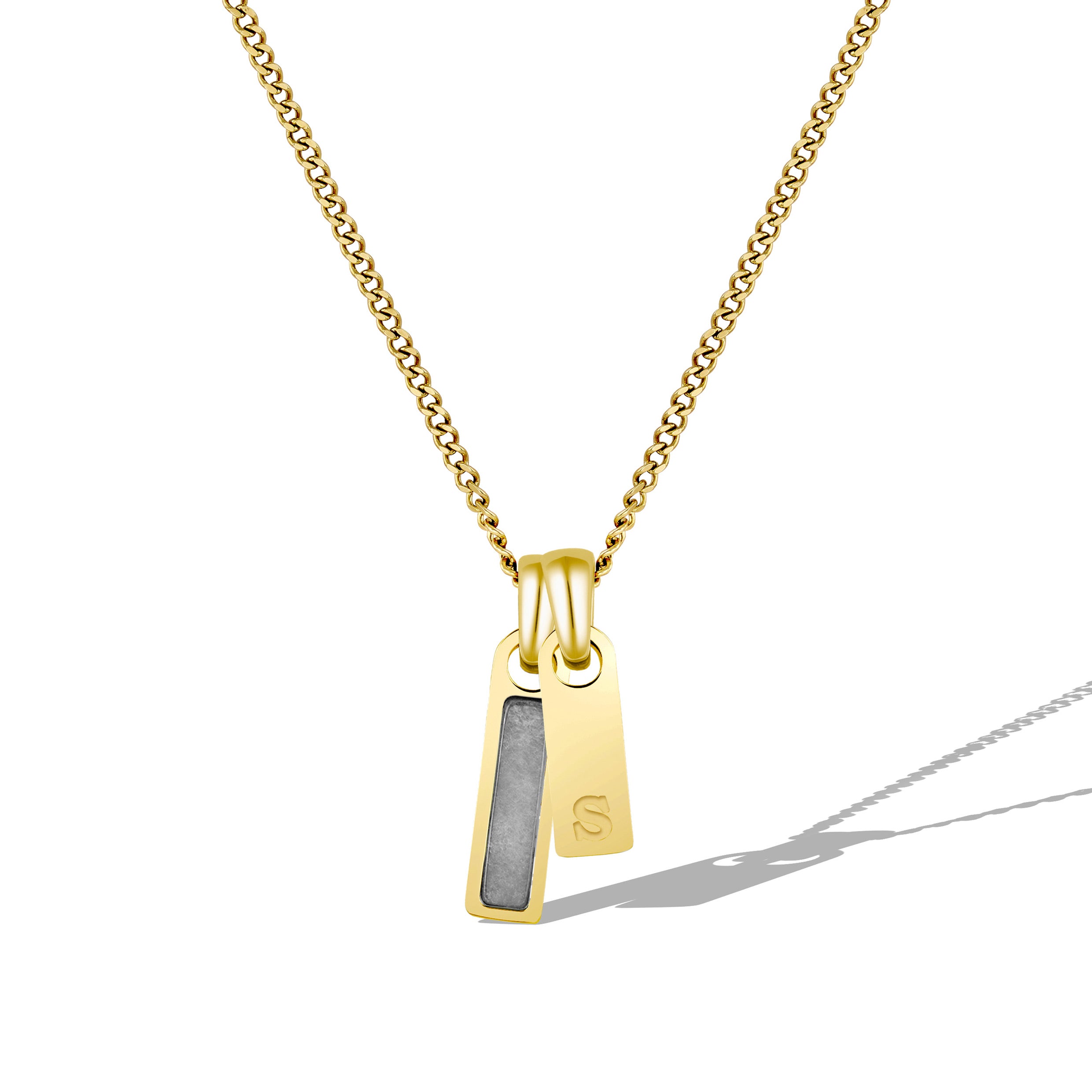 Men's Birthstone & Initial Tag Necklace - 14K Gold | Vincero