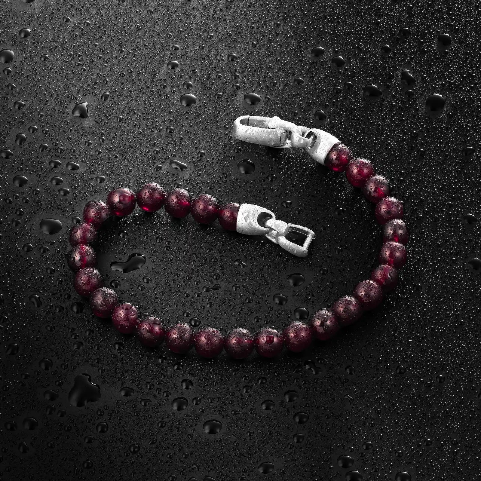 Birthstone Bead Bracelet - January / Garnet 6mm | Vincero