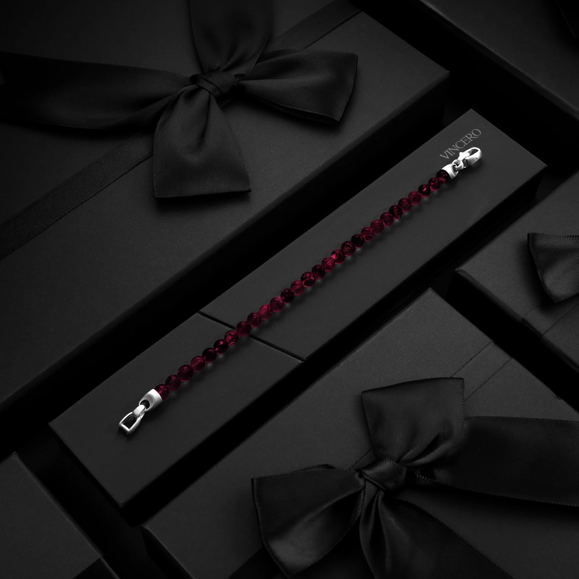 Birthstone Bead Bracelet - January / Garnet 6mm | Vincero