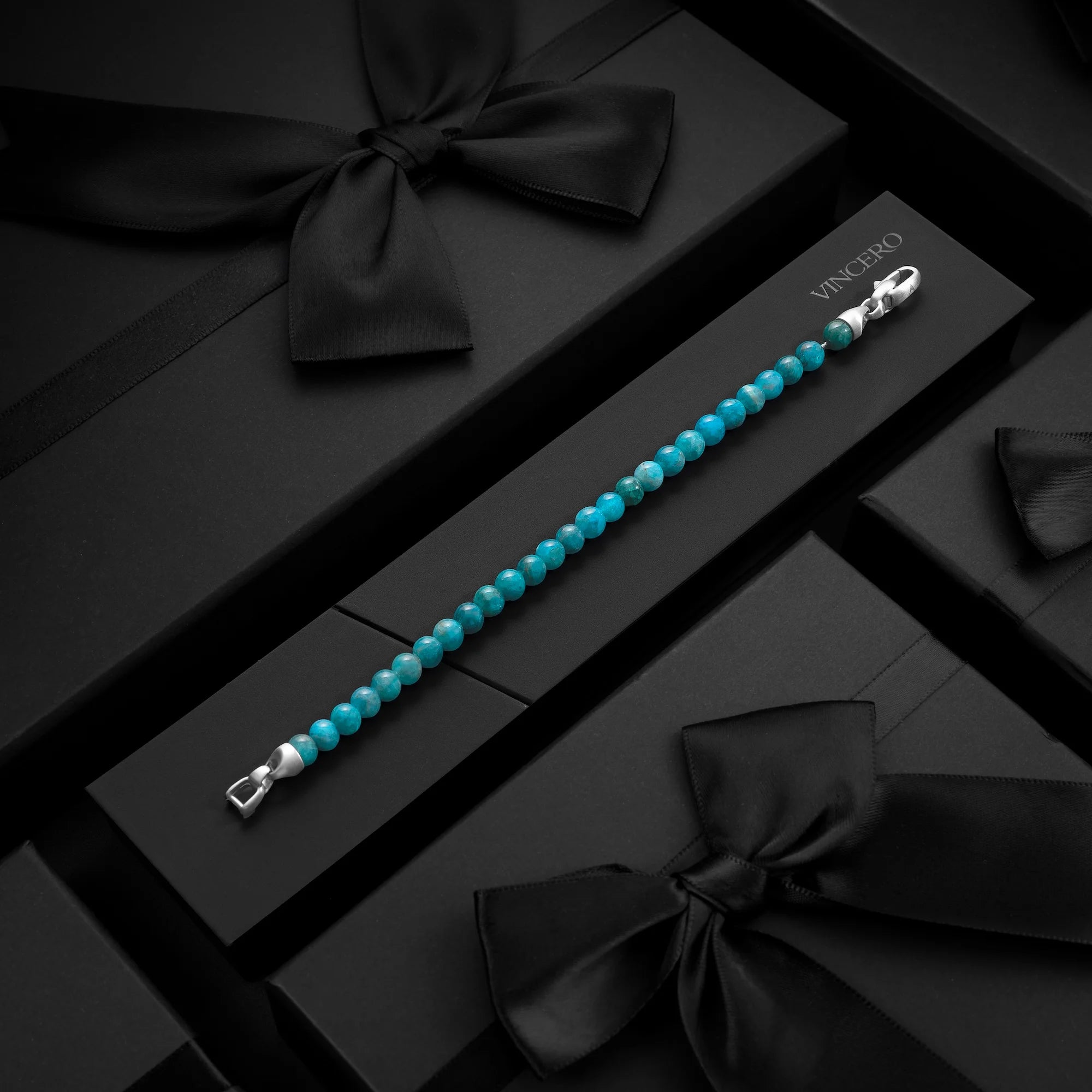 Men's Birthstone Bead Bracelet - March / Apatite 6mm | Vincero