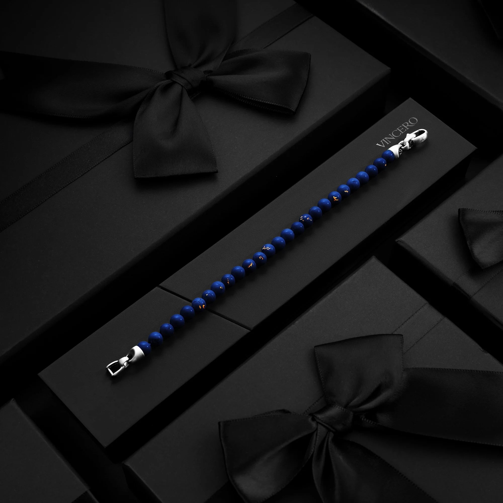 Men's Birthstone Bead Bracelet - September/Lapis Lazuli 6mm