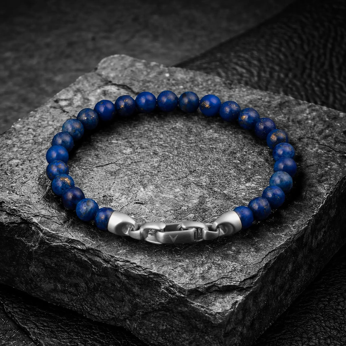 Men's Birthstone Bead Bracelet - September/Lapis Lazuli 6mm Men's Birthstone Bead Bracelet - September/Lapis Lazuli 6mm