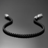 Box Chain Bracelet, 3MM - Black