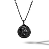 Black Stealth Lion pendant for men. 