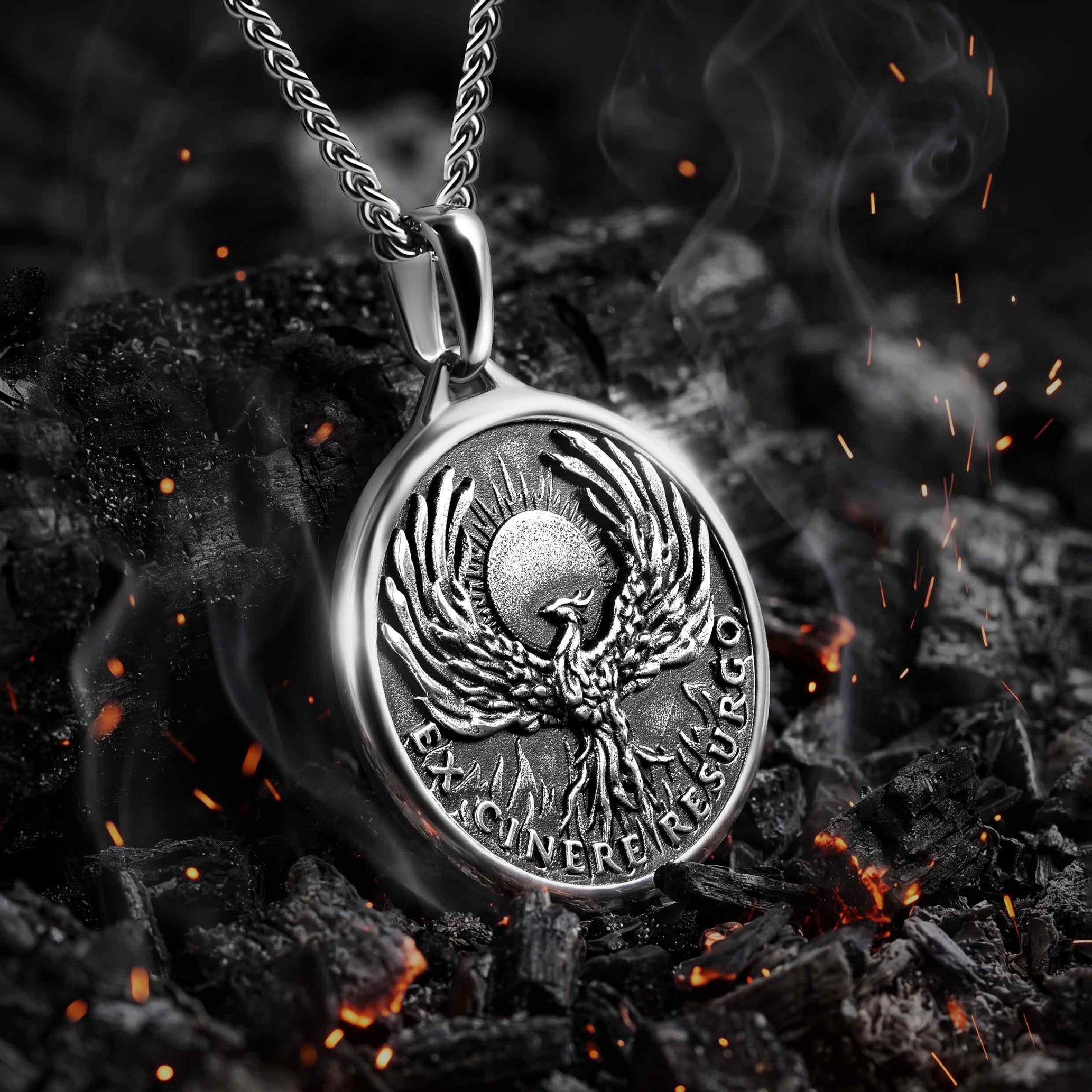 flake オプシディアンペンダント SILVER 925 Built Different: Phoenix Pendant - Sterling Silver | Vincero