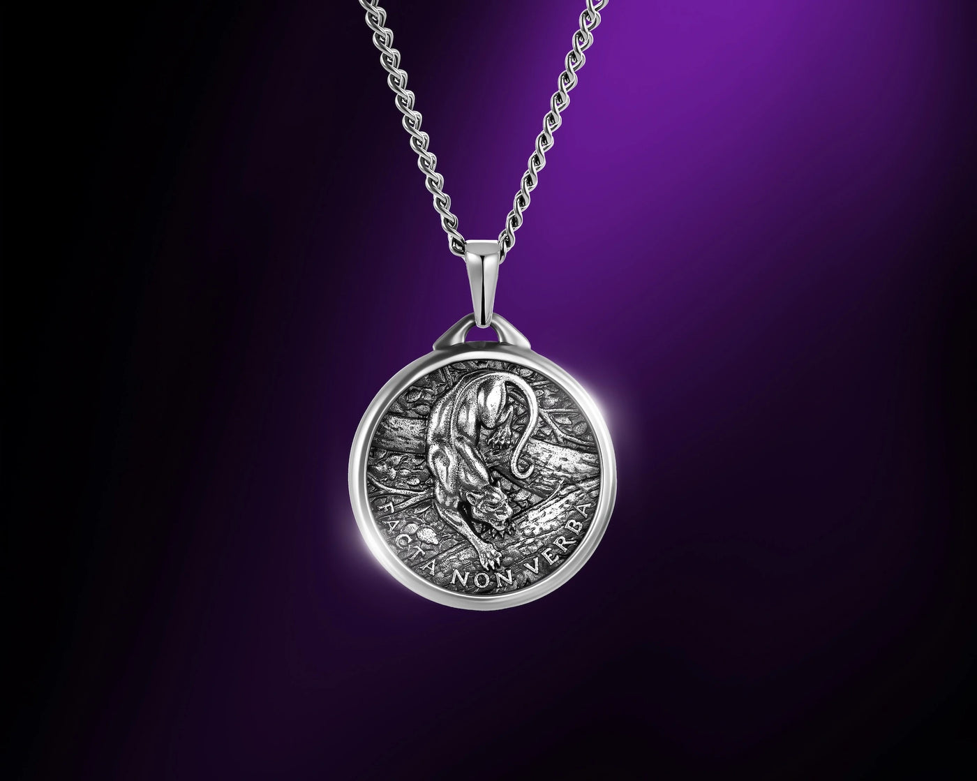Black panther men's pendant sterling silver 