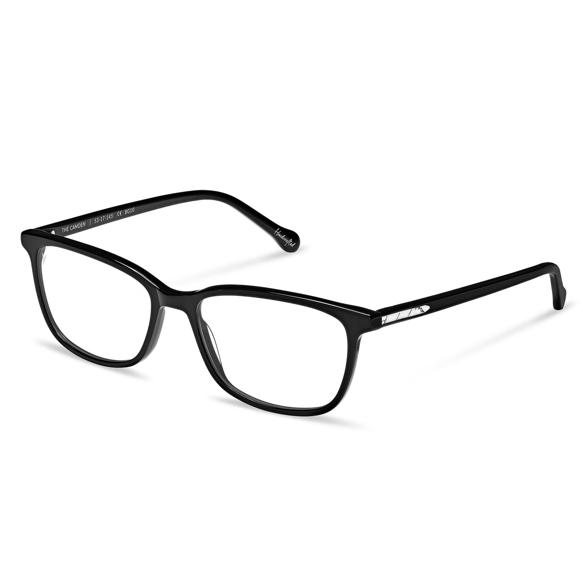 Black eyeglasses on a white background